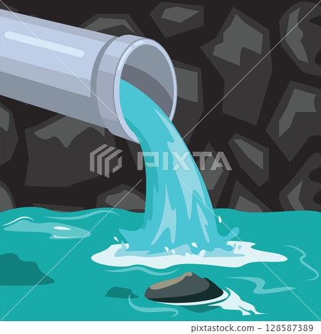 waste water pipe cartoon vector illustration element 128587389