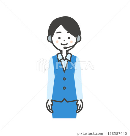 Illustration of a female operator in uniform Illustration of a female operator in uniform 128587440