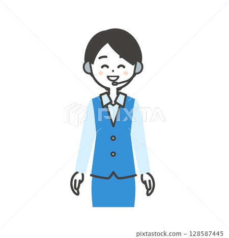 身穿制服的微笑女操作員插圖 身穿制服的微笑女操作員插圖 128587445