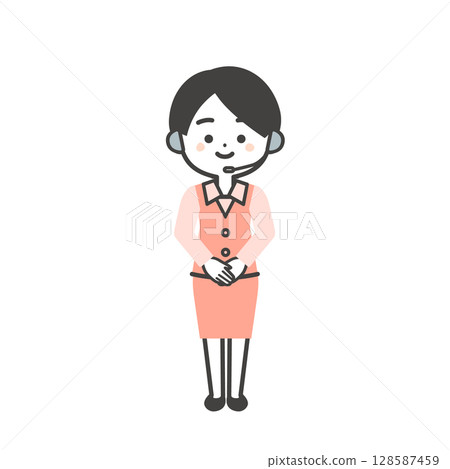 Illustration of a three-dimensional female operator in uniform Illustration of a three-dimensional female operator in uniform 128587459