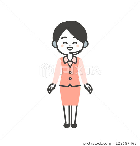 身穿制服的微笑女操作員插圖 身穿制服的微笑女操作員插圖 128587463