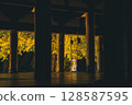 Autumn leaves lighted up 128587595