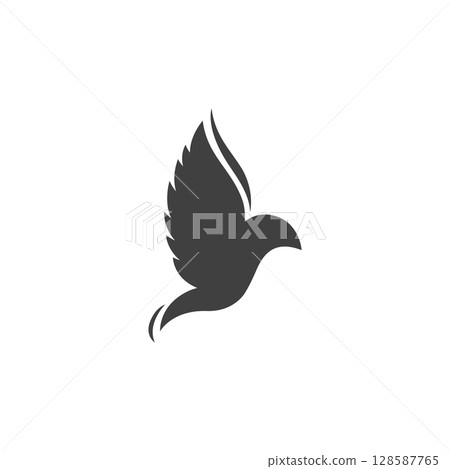 Creative Design of Flying Dove Logo as a Symbol of Peace 128587765