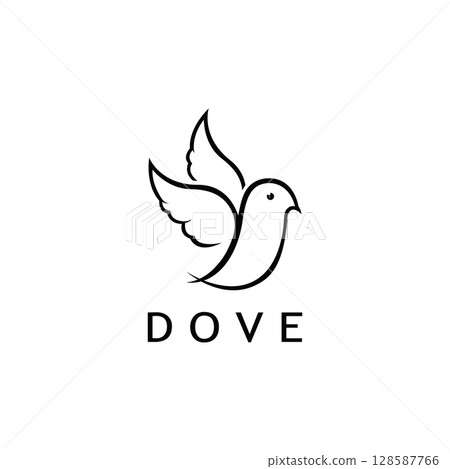 Creative Design of Flying Dove Logo as a Symbol of Peace 128587766