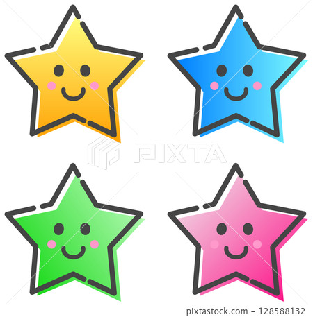 一顆微笑的流星在夜空中閃耀著光芒的插圖 128588132