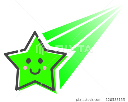 An illustration of a smiling shooting star shining brightly in the galaxy of the night sky An illustration of a smiling shooting star shining brightly in the galaxy of the night sky 128588135