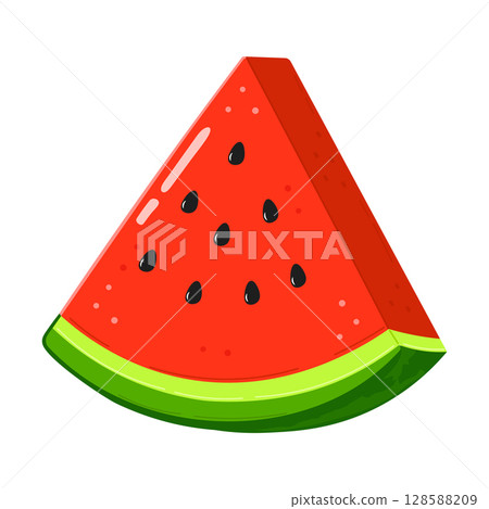A mouthwatering slice of watermelon, perfect for a refreshing summer treat on a white background. 128588209