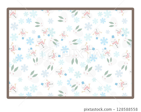 Snowman square frame Snowman square frame 128588558