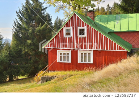 Beautiful wooden cottage in Czech republic 128588737