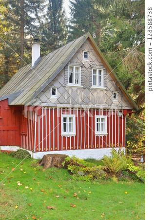Beautiful wooden cottage in Czech republic 128588738