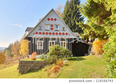 Beautiful wooden cottage in Czech republic 128588743