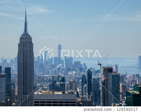 Manhattan Skyline View in New York USA 128589217