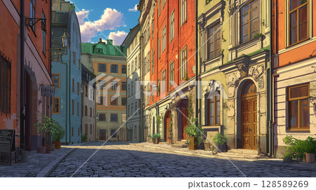 格姆拉斯坦的魅力：色彩繽紛的建築林立的歷史街區風景 128589269