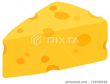 帶有孔洞的起司插畫向量素材 128589288