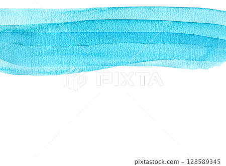 美麗的重疊波浪水彩背景素材 128589345