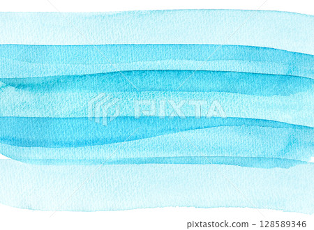 美麗的重疊波浪水彩背景素材 128589346