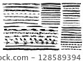 45 hand-drawn black sketch line and border brushes 128589394