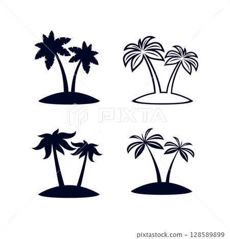 Tropical Palm Trees Tropical Palm Trees 128589899
