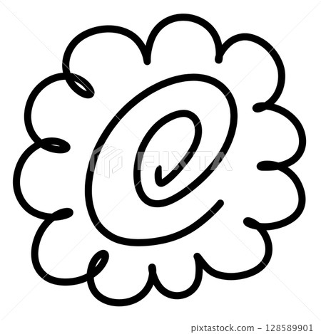 A simple flower circle drawn with black lines A simple flower circle drawn with black lines 128589901