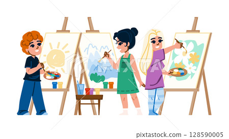 creativity painting hobby kid vector creativity painting hobby kid vector 128590005