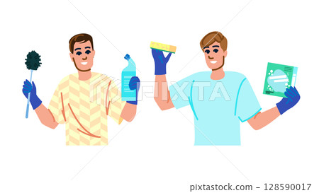 squeegee man cleaning tools vector 128590017