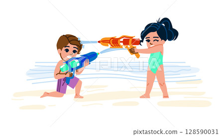 blaster kid water gun vector 128590031