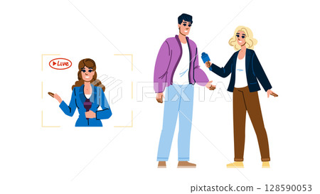 news journalist reporter woman vector 128590053