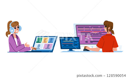 technology it specialist woman vector technology it specialist woman vector 128590054