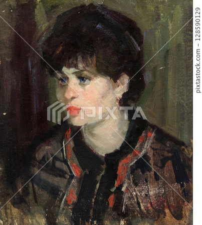 oil painting, portrait, handmade drawing 128590129