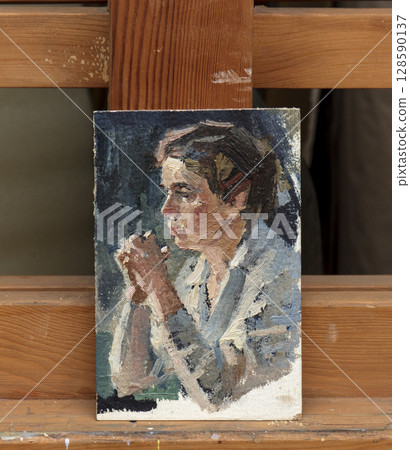 oil painting, portrait, handmade drawing oil painting, portrait, handmade drawing 128590137