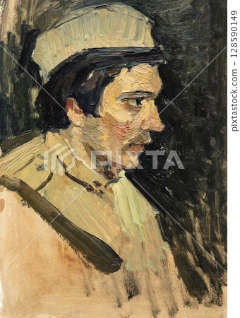 oil painting, portrait, handmade drawing oil painting, portrait, handmade drawing 128590149