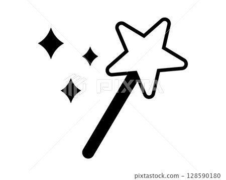 Magic wand icon monotone Magic wand icon monotone 128590180