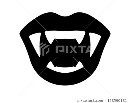 Vampire mouth icon monotone Vampire mouth icon monotone 128590181