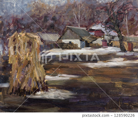 landscape, picture of nature, oil painting, handmade drawing landscape, picture of nature, oil painting, handmade drawing 128590226