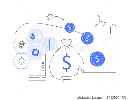 Rural grants isolated cartoon vector illustrations. 128590463