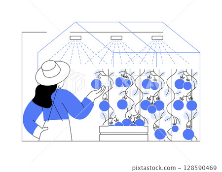 Tomato greenhouse isolated cartoon vector illustrations. 128590469