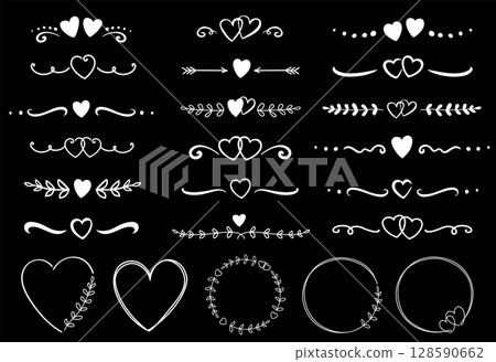 borders, dividers and frames with hearts and eucalyptus branches borders, dividers and frames with hearts and eucalyptus branches 128590662