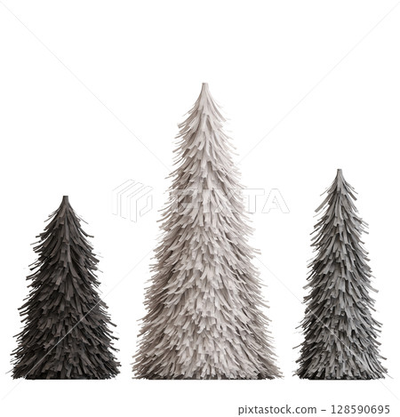Christmas decorations, New Year's decor, isolate on a transparent background, 3D illustration, cg render 128590695