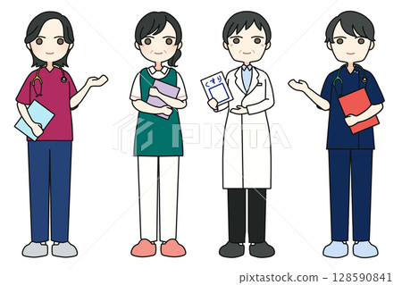 醫護人員男女各2人 128590841