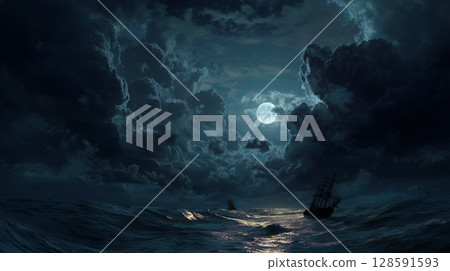 黑暗的海景 128591593