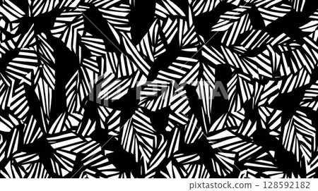 Abstract geometric black and white zebra stripe pattern design. 128592182