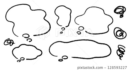 A set of comic icons and speech bubbles for vague anxiety and dissatisfaction, vector 128593227