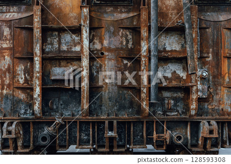 Destroyed Ukrainian power generator displayed as a war exhibit in Kyiv Destroyed Ukrainian power generator displayed as a war exhibit in Kyiv 128593308