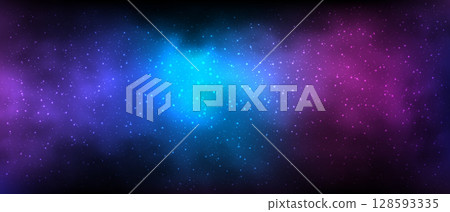 Sky galaxy cloud with Nebula and stars dark night background vector 128593335