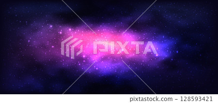 Sky galaxy cloud with Nebula and stars dark night background vector 128593421