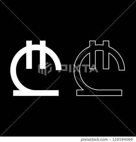 Georgian lari currency symbol GEL money sign set icon white color vector illustration image solid fill outline contour line thin flat style Georgian lari currency symbol GEL money sign set icon white color vector illustration image solid fill outline contour line thin flat style 128594069
