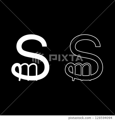 Spesmilo sign currency symbol money set icon white color vector illustration image solid fill outline contour line thin flat style Spesmilo sign currency symbol money set icon white color vector illustration image solid fill outline contour line thin flat style 128594094