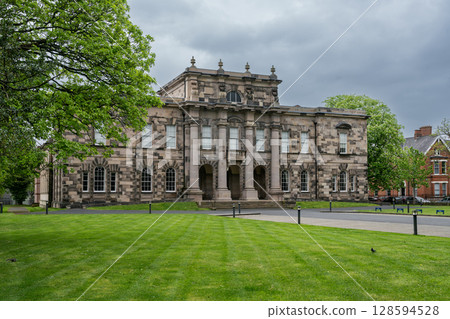 Union Theological College in Belfast on a Cloudy Day Historic Academic Gothic Architecture 128594528
