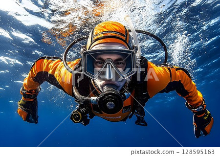 Immersed Explorer: A Diver's Perspective on the Underwater Realm 128595163