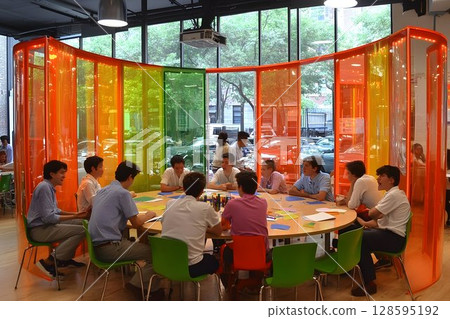 Creative Learning Environment with Colorful Transparent Walls Creative Learning Environment with Colorful Transparent Walls 128595192